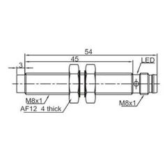 LR08TBN04DNOY M8 4mm NPN NO 10-30VDC Kablolu İndüktif Sensör LANBAO