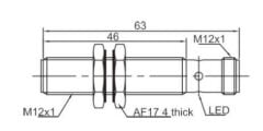 LR12TBF04DNOY-E2 LANBAO M12 NPN NO Konnektörlü 4mm İndüktif Sensör