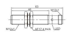 LR12TBF04DPCY-E2 LANBAO M12 PNP NC Konnektörlü 4mm Konnektörlü İndüktif Sensör