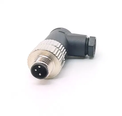 M8-M03S - M8 3 Pin Erkek 90° Açılı Konnektör