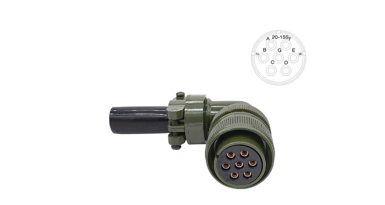 MS3108-20-15S 7 Pinli 90 Derece Dişi Askeri Tip Konnektör