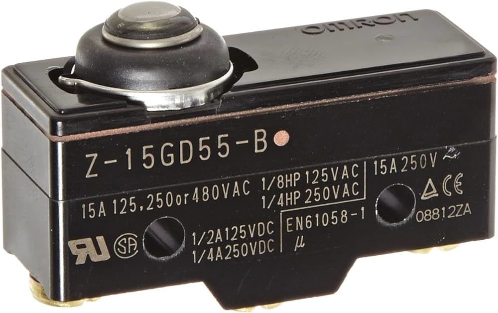 Omron - Z-15GD55-B Genel amaçlı basit switch, kısa ve geniş tip üstten basmalı, SPDT, 15 A, sızdırmaz, vida terminalli